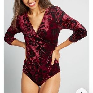 Modcloth Velvet Bodysuit